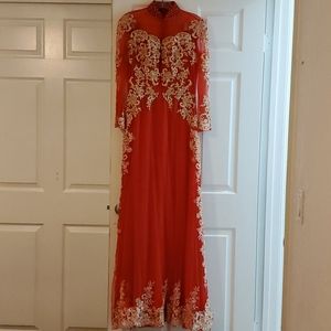 Red and Gold Ao Dai for Wedding